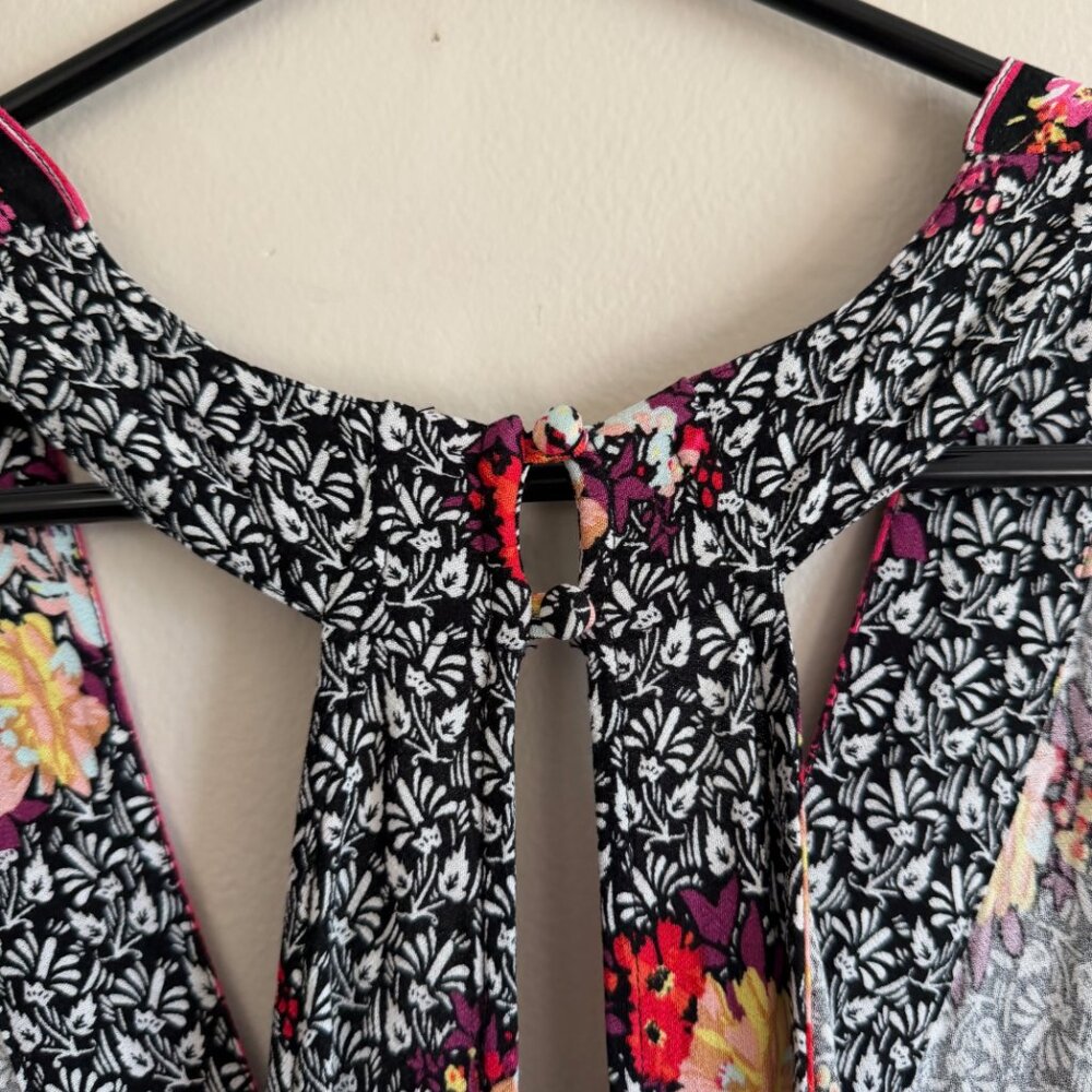 Free People Dream Darlin' mixed floral print hi-low swing tank top L - Picture 3 of 5